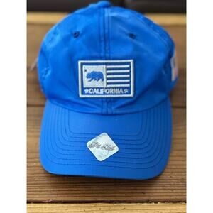 Pitbull Premium Headwear Polyester Hat US Metal Buckle Back Blue California Flag